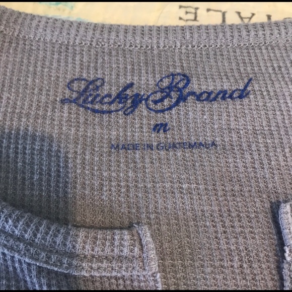Lucky Brand Hamsa Gray Thermal Shirt Medium - Picture 3 of 3